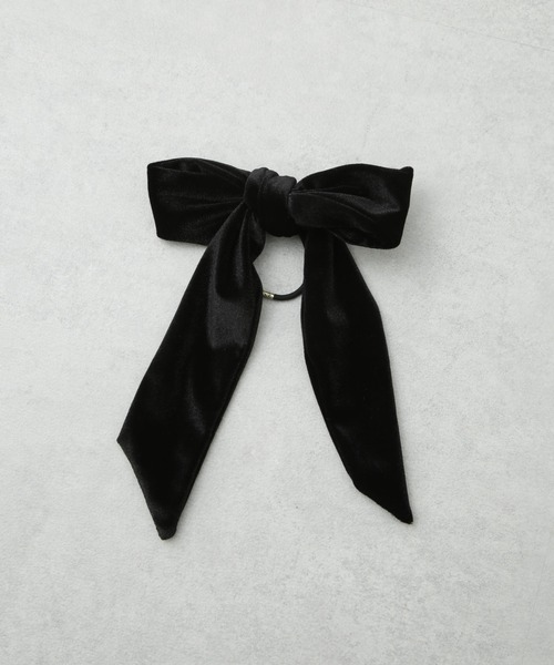 NANO universe（ナノユニバース）の「ベロアリボンヘアゴム（ヘアゴム・レディース・ブラック/ネイビー・FREE）」の6枚目の写真