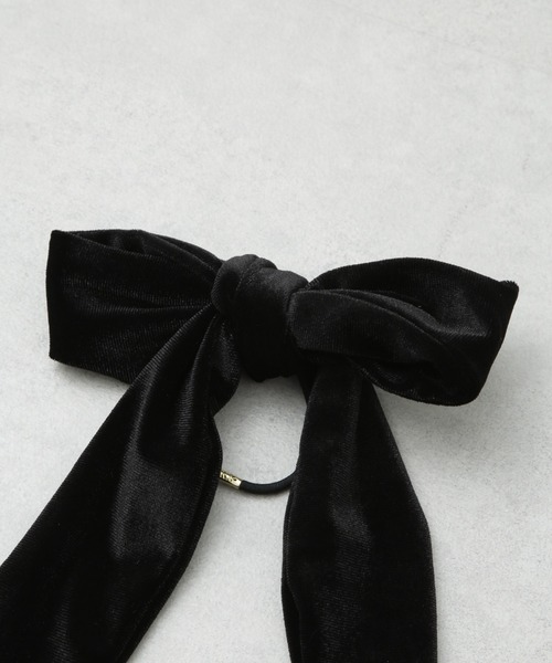 NANO universe（ナノユニバース）の「ベロアリボンヘアゴム（ヘアゴム・レディース・ブラック/ネイビー・FREE）」の7枚目の写真