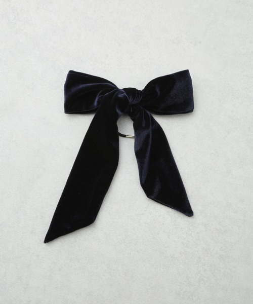 NANO universe（ナノユニバース）の「ベロアリボンヘアゴム（ヘアゴム・レディース・ブラック/ネイビー・FREE）」の5枚目の写真