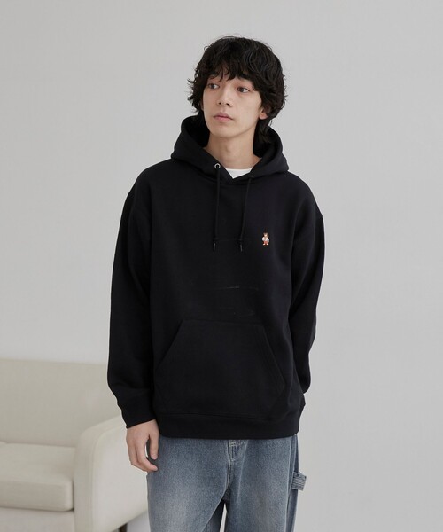 coen（コーエン）の「ワンポイントベア刺繍裏起毛スウェットパーカー（パーカー・メンズ・ホワイト/ブラック/グレー・M/L/XL）」の16枚目の写真