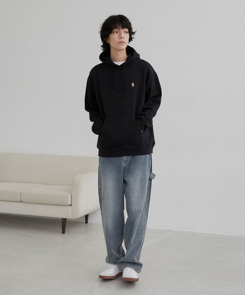 coen（コーエン）の「ワンポイントベア刺繍裏起毛スウェットパーカー（パーカー・メンズ・ホワイト/ブラック/グレー・M/L/XL）」の13枚目の写真