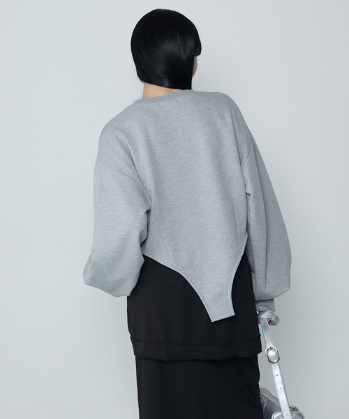 le ELMi（ルエルミ）の「Bodysuit-like sweatshirt / ボディスーツライクスウェット（スウェット・レディース・アイボリー/グレー・FREE）」の3枚目の写真