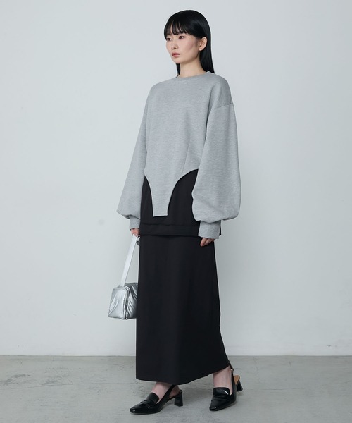 le ELMi（ルエルミ）の「Bodysuit-like sweatshirt / ボディスーツライクスウェット（スウェット・レディース・アイボリー/グレー・FREE）」の5枚目の写真