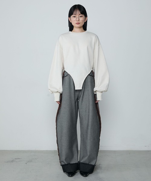 le ELMi（ルエルミ）の「Bodysuit-like sweatshirt / ボディスーツライクスウェット（スウェット・レディース・アイボリー/グレー・FREE）」の17枚目の写真