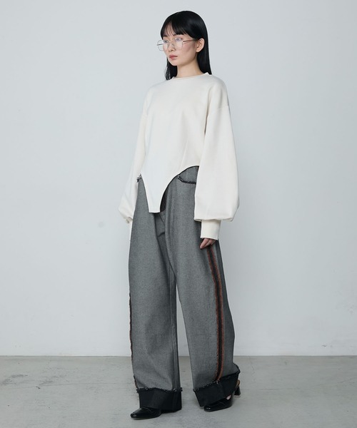 le ELMi（ルエルミ）の「Bodysuit-like sweatshirt / ボディスーツライクスウェット（スウェット・レディース・アイボリー/グレー・FREE）」の18枚目の写真