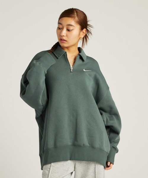 NIKE(ナイキ)の「ナイキ スポーツウェア フェニックス フリース ウィメンズ オーバーサイズド 1/4ジップ ポロ / Nike Sportswear Phoenix Fleece Women's Oversized 1/4-Zip Polo FZ3208-338 Vintage Green(その他トップス・レディース・グリーン系その他・2XL/L/M/S/XL/XS)」の4枚目の写真