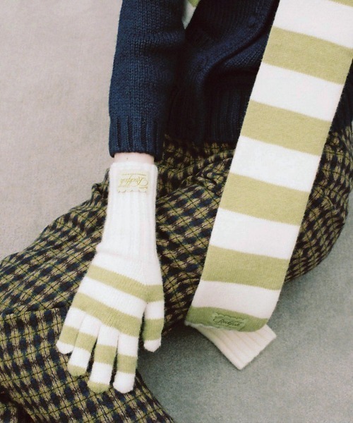 ROCKFISH WEATHERWEAR（ロックフィッシュウェザーウェア）の「STRIPE RIBBED GLOVES（手袋・レディース・スカイブルー/ブラック/ブルー/ピンク/グリーン・FREE）」の10枚目の写真