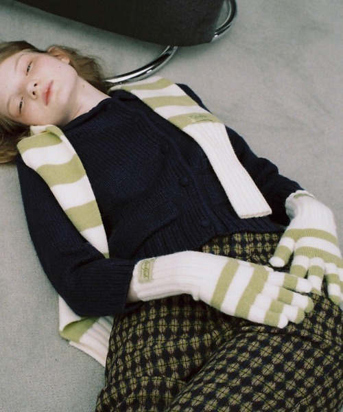 ROCKFISH WEATHERWEAR（ロックフィッシュウェザーウェア）の「STRIPE RIBBED GLOVES（手袋・レディース・スカイブルー/ブラック/ブルー/ピンク/グリーン・FREE）」の11枚目の写真
