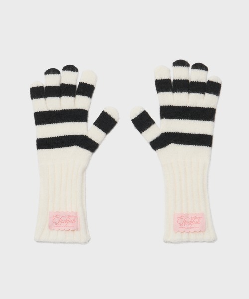 ROCKFISH WEATHERWEAR（ロックフィッシュウェザーウェア）の「STRIPE RIBBED GLOVES（手袋・レディース・スカイブルー/ブラック/ブルー/ピンク/グリーン・FREE）」の8枚目の写真