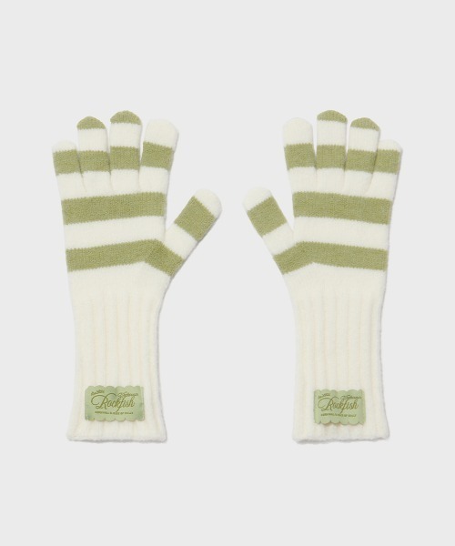 ROCKFISH WEATHERWEAR（ロックフィッシュウェザーウェア）の「STRIPE RIBBED GLOVES（手袋・レディース・スカイブルー/ブラック/ブルー/ピンク/グリーン・FREE）」の13枚目の写真