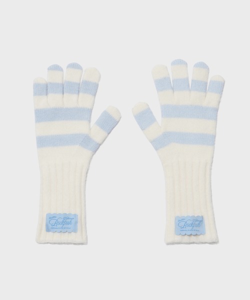 ROCKFISH WEATHERWEAR（ロックフィッシュウェザーウェア）の「STRIPE RIBBED GLOVES（手袋・レディース・スカイブルー/ブラック/ブルー/ピンク/グリーン・FREE）」の17枚目の写真