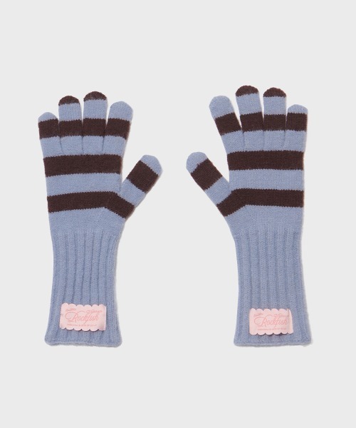 ROCKFISH WEATHERWEAR（ロックフィッシュウェザーウェア）の「STRIPE RIBBED GLOVES（手袋・レディース・スカイブルー/ブラック/ブルー/ピンク/グリーン・FREE）」の21枚目の写真