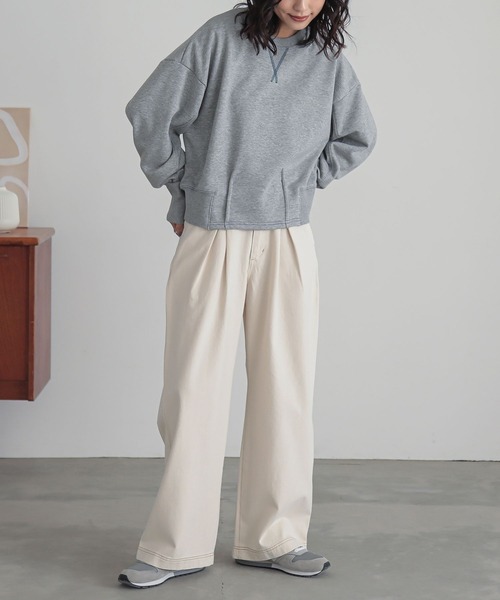 n'OrLABEL（ノアールレーベル）の「『バックジップ配色ステッチスウェット』（スウェット・レディース・杢グレー/ピンク/ブラック・2/1）」の12枚目の写真