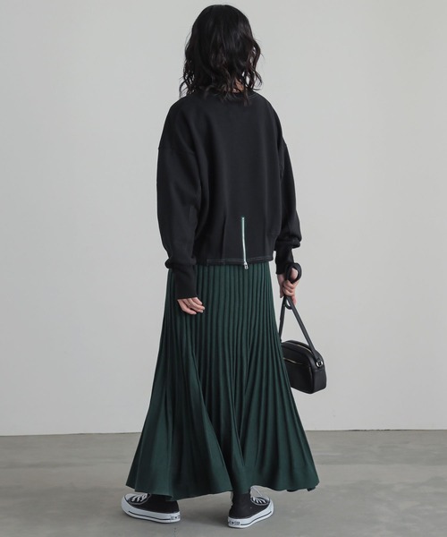 n'OrLABEL（ノアールレーベル）の「『バックジップ配色ステッチスウェット』（スウェット・レディース・杢グレー/ピンク/ブラック・2/1）」の17枚目の写真