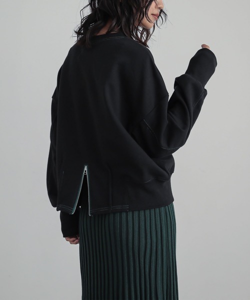 n'OrLABEL（ノアールレーベル）の「『バックジップ配色ステッチスウェット』（スウェット・レディース・杢グレー/ピンク/ブラック・2/1）」の15枚目の写真