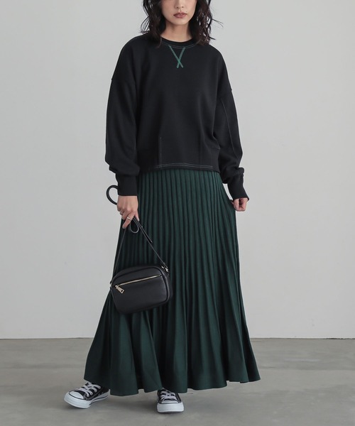 n'OrLABEL（ノアールレーベル）の「『バックジップ配色ステッチスウェット』（スウェット・レディース・杢グレー/ピンク/ブラック・2/1）」の16枚目の写真