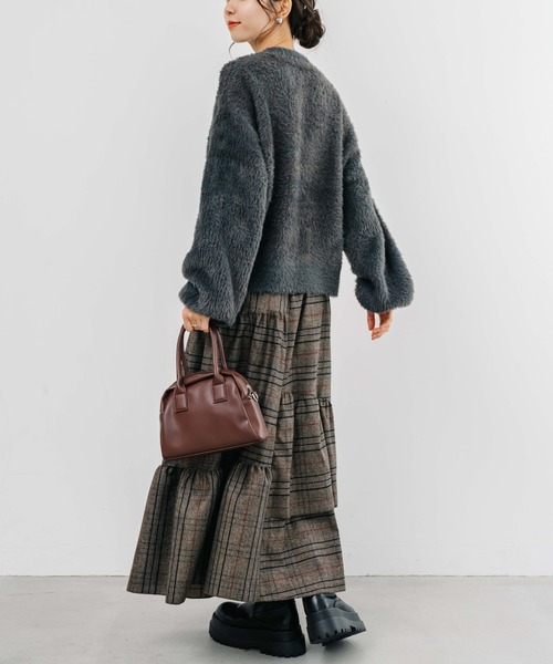 【セール】【refinedworks】起毛のグレンチェックのティアードスカート！（スカート）｜refinedworks（リファインドワークス）