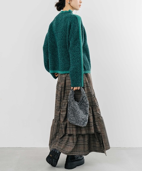 【セール】【refinedworks】起毛のグレンチェックのティアードスカート！（スカート）｜refinedworks（リファインドワークス）