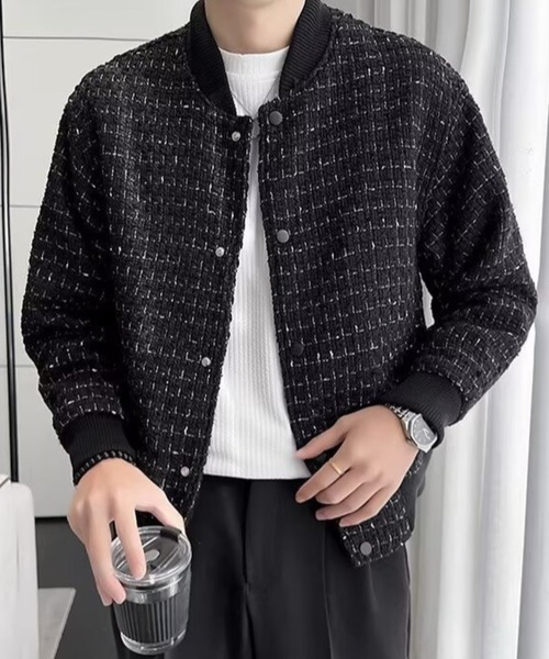 CREARE -LINO-(クレアーレリノ)の「〈ユニセックス商品〉ツイードブルゾン(ブルゾン・メンズ・ブラック/ホワイト・L/M)」の8枚目の写真