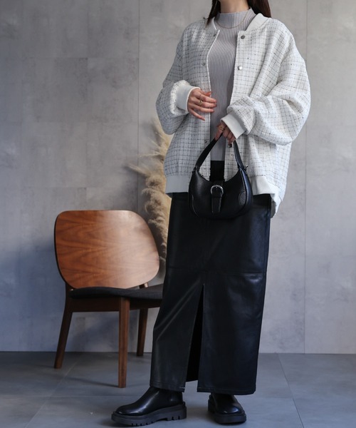 CREARE -LINO-(クレアーレリノ)の「〈ユニセックス商品〉ツイードブルゾン(ブルゾン・メンズ・ブラック/ホワイト・L/M)」の15枚目の写真