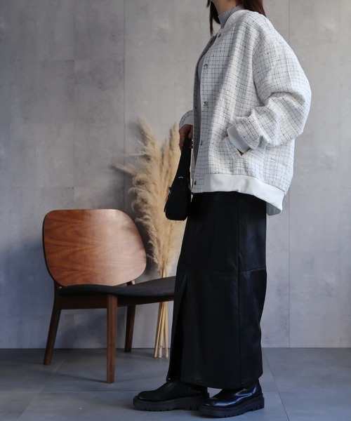 CREARE -LINO-(クレアーレリノ)の「〈ユニセックス商品〉ツイードブルゾン(ブルゾン・メンズ・ブラック/ホワイト・L/M)」の19枚目の写真