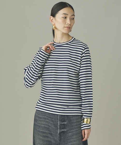 Curensology(カレンソロジー)の「Curensology(カレンソロジー)/<&RC>ボーダーロングスリーブプルオーバー(Tシャツ/カットソー・レディース・レッド/ブラック/ブルー/ネイビー/ネイビー×ホワイト/ブラック×ホワイト・FREE)」の5枚目の写真