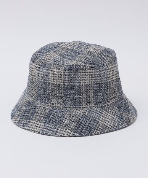 GRILLO（グリーロ）の「GRILLO: チェック バケット ハット（ハット・メンズ・ブルー/ベージュ・ONE SIZE）」の4枚目の写真