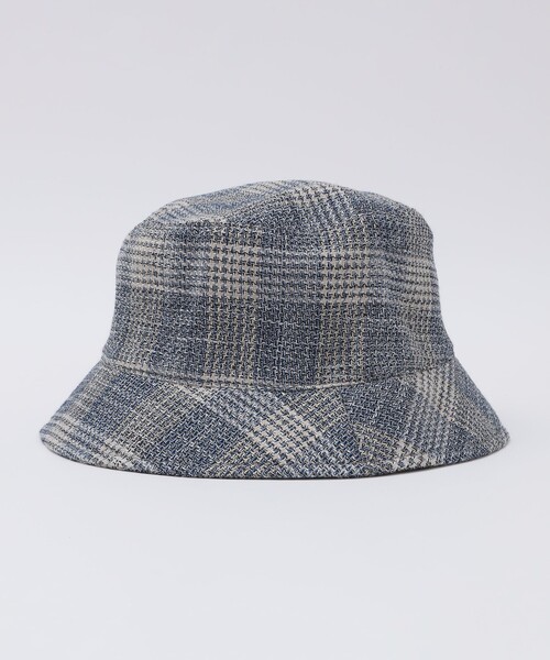 GRILLO（グリーロ）の「GRILLO: チェック バケット ハット（ハット・メンズ・ブルー/ベージュ・ONE SIZE）」の5枚目の写真