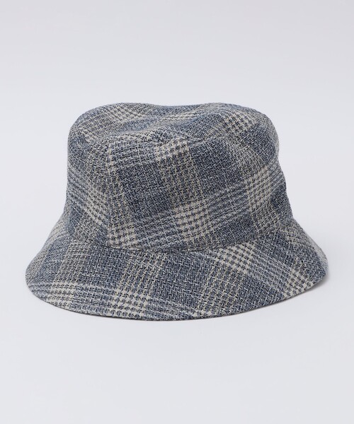 GRILLO（グリーロ）の「GRILLO: チェック バケット ハット（ハット・メンズ・ブルー/ベージュ・ONE SIZE）」の6枚目の写真