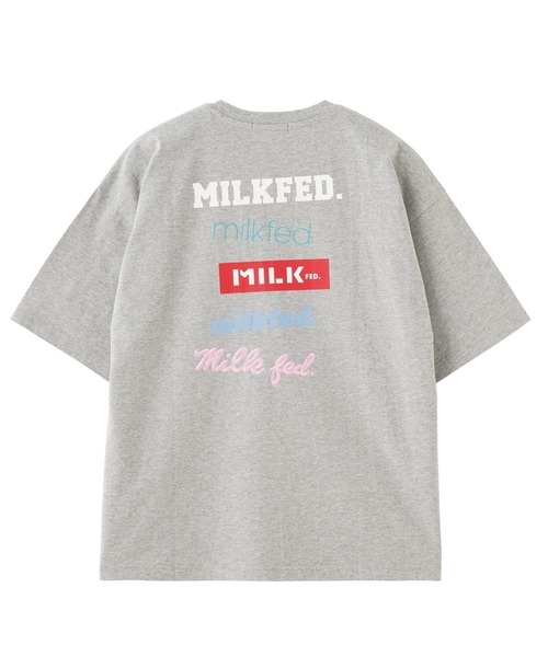 MILKFED.(ミルクフェド)の「MULTI LOGO WIDE S/S TEE(Tシャツ/カットソー・レディース・アッシュ/ホワイト/ライトパープル・ONE SIZE)」の7枚目の写真