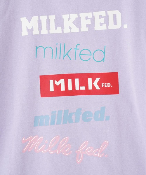 MILKFED.(ミルクフェド)の「MULTI LOGO WIDE S/S TEE(Tシャツ/カットソー・レディース・アッシュ/ホワイト/ライトパープル・ONE SIZE)」の14枚目の写真