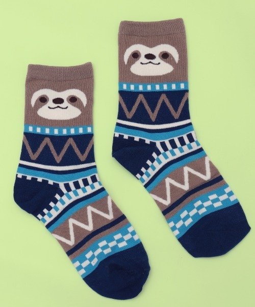 チチカカ（チチカカ）の「アミーゴキカボーダーソックス 23-25cm（ソックス/靴下・レディース・ピンク/レッド/ブラウン・FREE）」の2枚目の写真