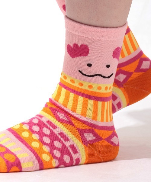 チチカカ（チチカカ）の「アミーゴキカボーダーソックス 23-25cm（ソックス/靴下・レディース・ピンク/レッド/ブラウン・FREE）」の12枚目の写真