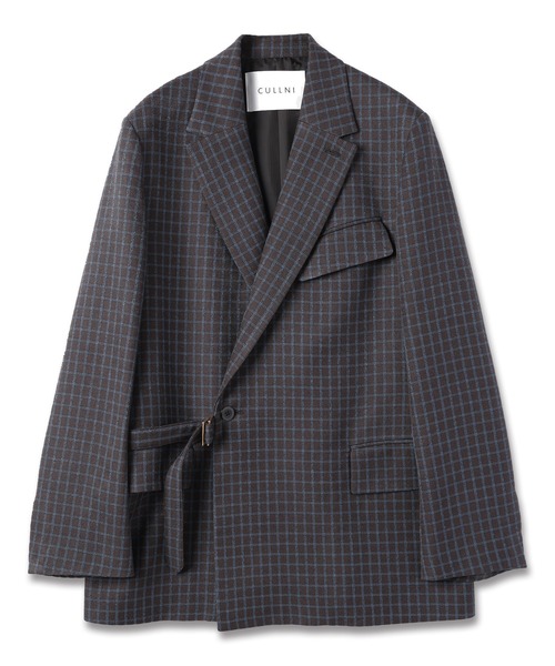 CULLNI（クルニ）の「Check Tailored Tie Locken Jacket（テーラード
