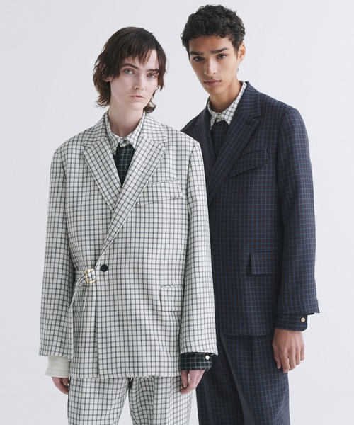 CULLNI（クルニ）の「Check Tailored Tie Locken Jacket（テーラード