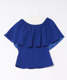 【Maunaloa】ワイドフリルシャーリングブラウス