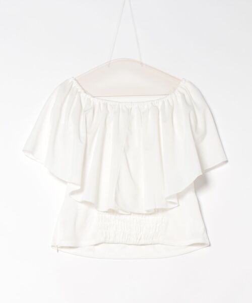 Maunaloa(マウナロア)の「【Maunaloa】ワイドフリルシャーリングブラウス(シャツ/ブラウス・レディース・ホワイト/ダークブラウン/ブラック/ブルー/カーキ・S/M/L/XS)」の6枚目の写真