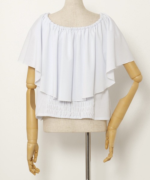 Maunaloa(マウナロア)の「【Maunaloa】ワイドフリルシャーリングブラウス(シャツ/ブラウス・レディース・ホワイト/ダークブラウン/ブラック/ブルー/カーキ・S/M/L/XS)」の13枚目の写真