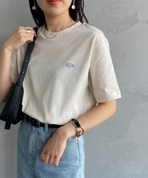 tシャツ 「LACOSTE/ラコステ」 ワンポイントロゴ クルーネックTシャツ レディース メンズ LACOSTE tシャツ 「LACOSTE/ラコステ」 カレッジロゴ クルー