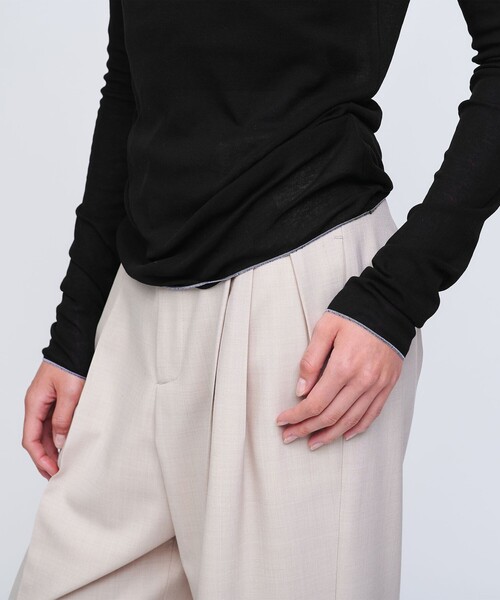 AEWEN MATOPH イウエンマトフ シアークルーネックカットソー 黒 M UNITED ARROWS｜<AEWEN MATOPH>シアー クルーネック カットソー