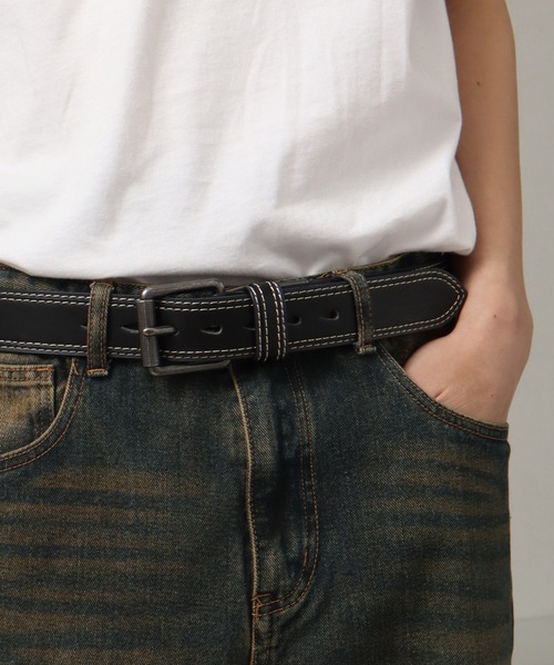Dickies（ディッキーズ）の「【Dickies/ディッキーズ】40mm PU 2枚合わせ ベルト（ベルト・メンズ・ダークブラウン/キャメル/ホワイト/レッド/ブラック・FREE）」の12枚目の写真
