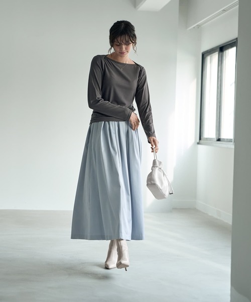 トップス NAO forksy.】ノーカラースリーブギャザーデザインシャツ forksy