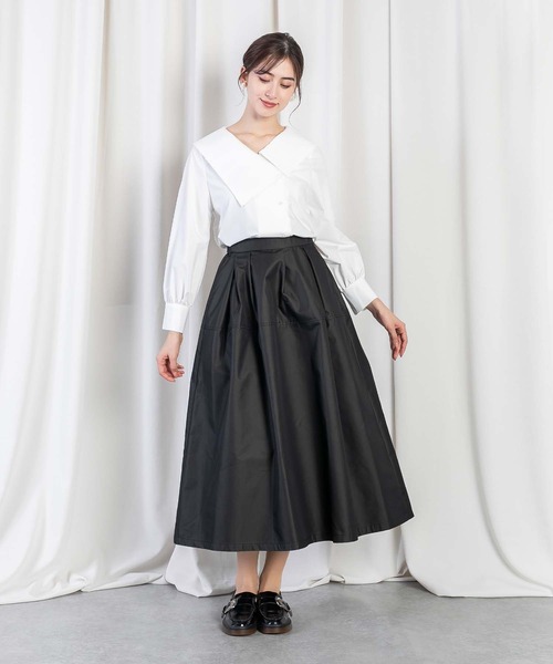 RAW FUDGE（ローファッジ）の「アシメタックフレアスカート（スカート・レディース・ブラック/ベージュ/オリーブ・M）」の7枚目の写真