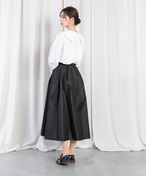 RAW FUDGE（ローファッジ）の「アシメタックフレアスカート（スカート・レディース・ブラック/ベージュ/オリーブ・M）」の9枚目の写真