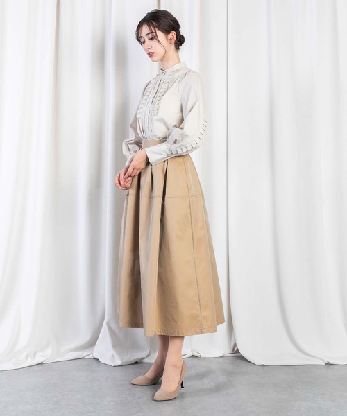 RAW FUDGE（ローファッジ）の「アシメタックフレアスカート（スカート・レディース・ブラック/ベージュ/オリーブ・M）」の11枚目の写真