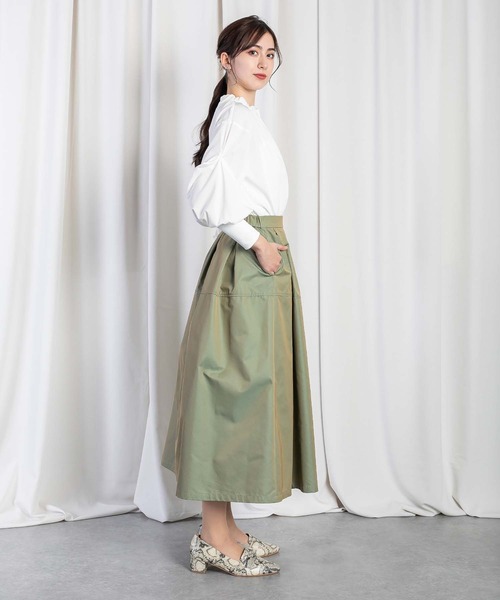 RAW FUDGE（ローファッジ）の「アシメタックフレアスカート（スカート・レディース・ブラック/ベージュ/オリーブ・M）」の14枚目の写真