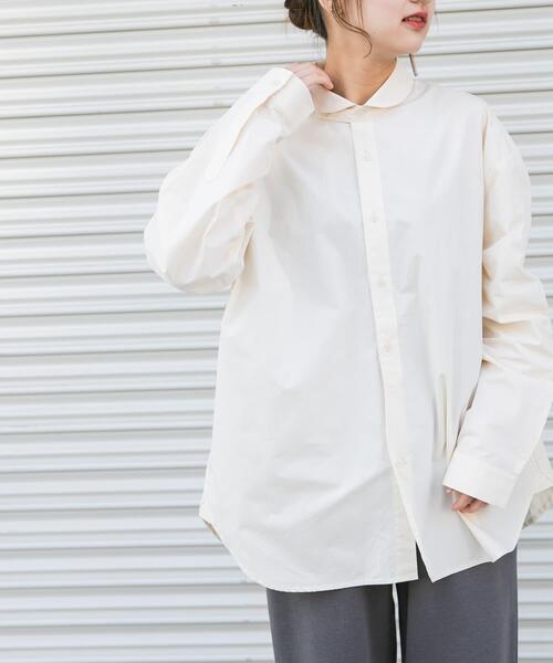 セール】ブロード ラウンドカラーシャツ（シャツ/ブラウス）｜ITEMS