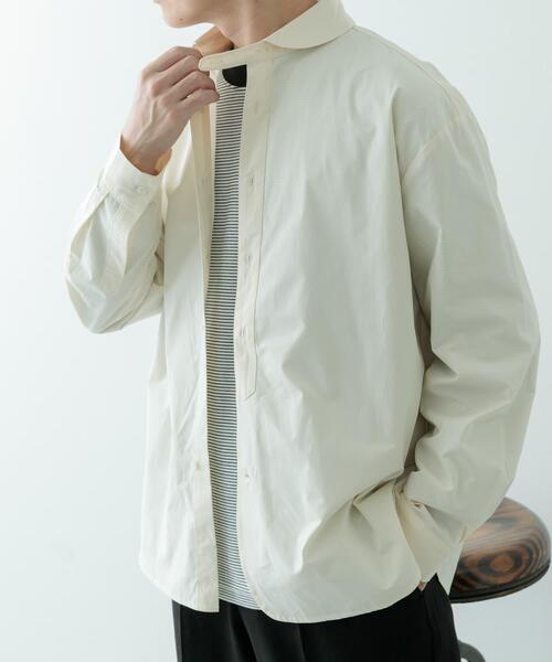 ITEMS URBANRESEARCH(アイテムズ アーバンリサーチ)の「ブロード ラウンドカラーシャツ(シャツ/ブラウス・メンズ・アイボリー/ブルー系その他/パープル/グリーン系その他・MEDIUM/LARGE)」の5枚目の写真