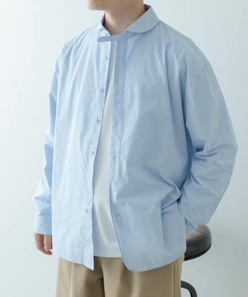 ITEMS URBANRESEARCH(アイテムズ アーバンリサーチ)の「ブロード ラウンドカラーシャツ(シャツ/ブラウス・メンズ・アイボリー/ブルー系その他/パープル/グリーン系その他・MEDIUM/LARGE)」の18枚目の写真