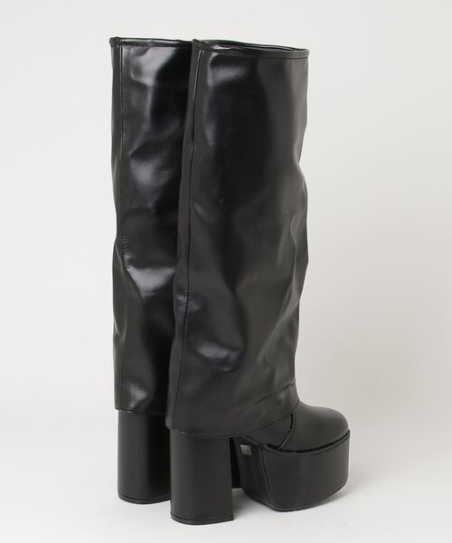 LOVEHUNTER(ラブハンター)の「LOVEHUNTER/+10.5cm 厚底 カバーロングブーツ(2200)(ブーツ・レディース・アイボリー/ブラック系1/ブラック系2・LL/S/M/L)」の4枚目の写真